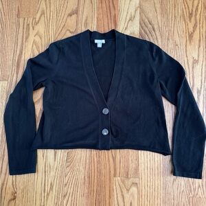 J. Jill Classic Blue Cropped Cardigan Sweater